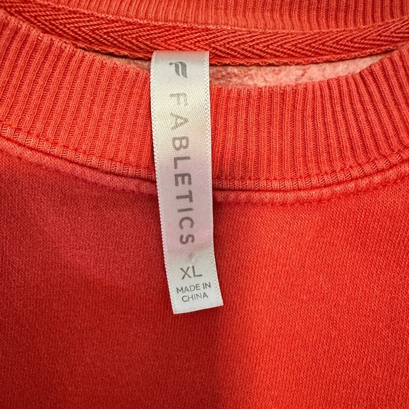 Fabletics Red/Orange Crew Neck Sweater Relaxed Fit - Picture 3 of 4